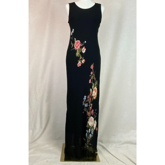 Vintage 90s Dressbarn Womens Beaded Maxi Dress Size L Whisigoth Fairy Grunge Y2K - Picture 2 of 13